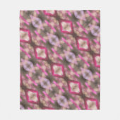 Roze en Taupe Boho Chique Abstract Patroon Fleece Deken (Voorkant)