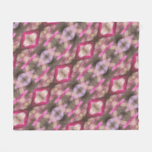 Roze en Taupe Boho Chique Abstract Patroon Fleece Deken (Voorkant (Horizontaal))