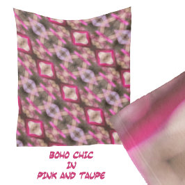Roze en Taupe Boho Chique Abstract Patroon Fleece Deken