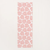Roze en Taupe Leaf Natural Trendy Monogram Yogamat (Achterkant)