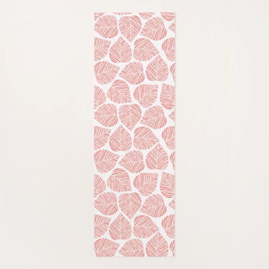 Roze en Taupe Leaf Natural Trendy Monogram Yogamat (Achterkant)