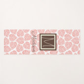 Roze en Taupe Leaf Natural Trendy Monogram Yogamat (Voorkant (horizontaal))