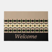 Roze en taupe met zwart deurmat (Voorkant)