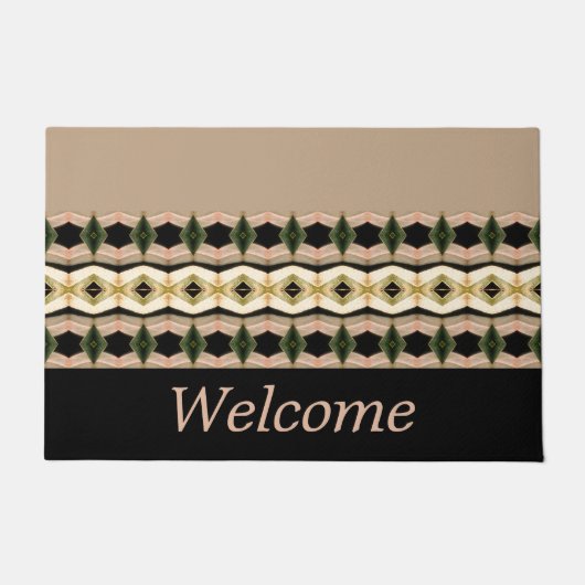 Roze en taupe met zwart deurmat
