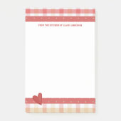 Roze en Taupe Retro Schotse ruit Post-it® Notes (Voorkant)