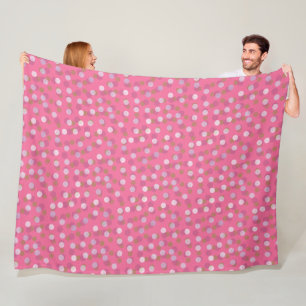 roze en taupe stippen fleece deken