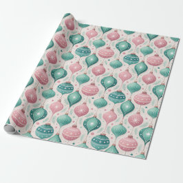 Roze en Teal Balornament Kerstmis Cadeaupapier