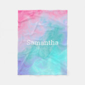 Roze en Teal Waterverf Custom Fleece Deken (Voorkant)