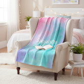 Roze en Teal Waterverf Custom Fleece Deken