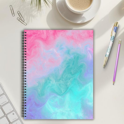 Roze en Teal Waterverf Notitieboek