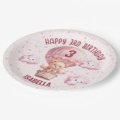Roze en  Teddy Bear Baby Meisje Papieren Bordje (Gekanteld)