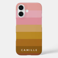 Roze en Terracotta Boho Geometrische Stripes Naam