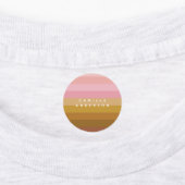 Roze en Terracotta Boho Geometrische Stripes Naam Labels (Aangebracht)