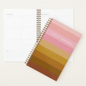 Roze en Terracotta Boho Geometrische Stripes Naam Planner (Display)
