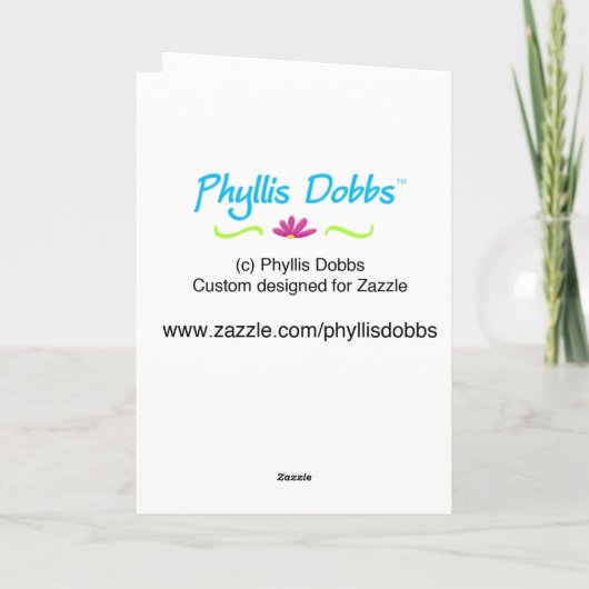 Roze en Turkooise Kaart Cupcake (Achterkant)