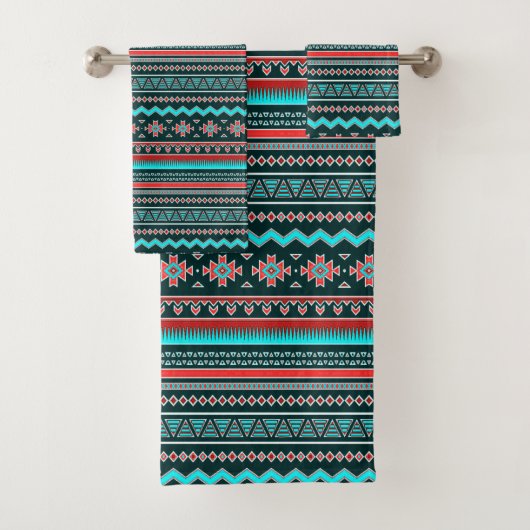 Roze en turkooizen bad handdoek (Insitu)