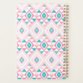 Roze en Turqoise Aztec Pattern Planner (Achterkant)