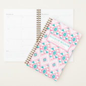 Roze en Turqoise Aztec Pattern Planner (Display)