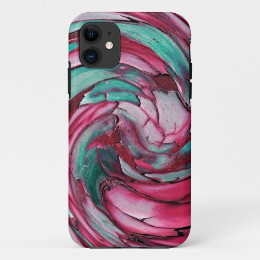 Roze en turquoise abstracte iPhone 5 hoes (Achterkant)