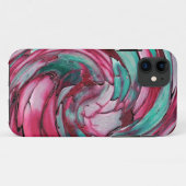 Roze en turquoise abstracte iPhone 5 hoes (Achterkant (horizontaal))