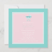 Roze en turquoise baby shower uitnodigingen (Achterkant)