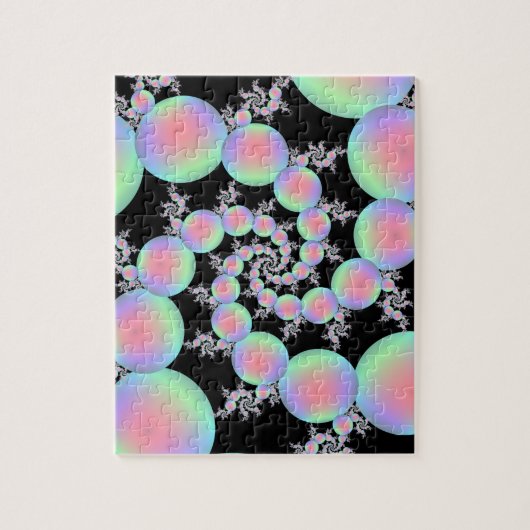 Roze en Turquoise Balloon Spiral Legpuzzel (Verticaal)