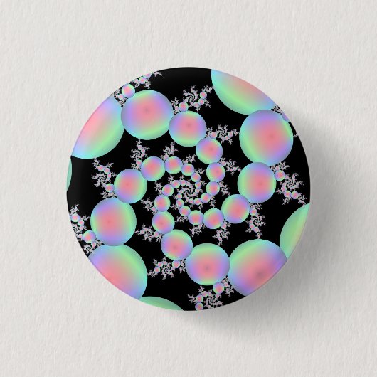 Roze en Turquoise Balloon Spiral Ronde Button 3,2 Cm (Voorkant)