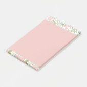 Roze en turquoise bloemen post-it® notes (Schuin)