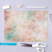 Roze en turquoise bloemmotieven ephemera tissuepapier (Craft)