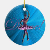 Roze en Turquoise Blue Ballerina Ornament (Achterkant)