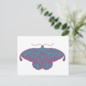 roze en turquoise briefkaart (Staand voorkant)