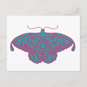 roze en turquoise briefkaart