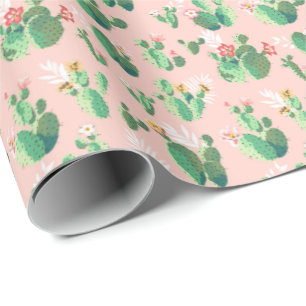 Roze en turquoise cactus Zuidwest-Amerikaans cadea Cadeaupapier