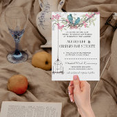Roze en Turquoise Cherry Blossom Birds Wedding Kaart
