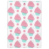 Roze en Turquoise Cupcakes, Cupcake Patroon Klembord (Achterkant)