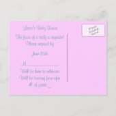 Roze en turquoise Damask RSVP Uitnodiging Briefkaart (Achterkant)