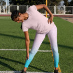 Roze en Turquoise Faux Glitter Ombre Leggings<br><div class="desc">Deze faux glitter ombre heeft een roze en turquoise gradiënt textuur achtergrond. Eenvoudig en elegant.</div>