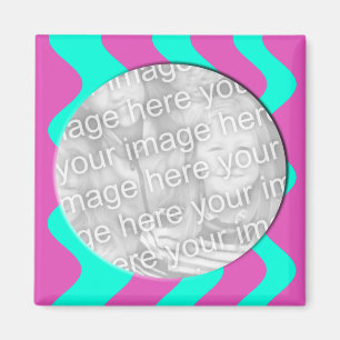 roze en turquoise foto lijst magneet