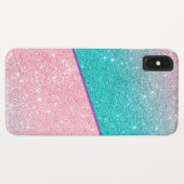 Roze en turquoise geometrisch ontwerp Case-Mate iPhone case (Achterkant (horizontaal))