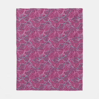 Roze en turquoise gestileerde bladeren rood Patroo Fleece Deken