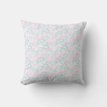 Roze en turquoise gestileerde bladeren wit Patroon