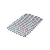 Roze en turquoise gestreept badmat (Gekanteld)