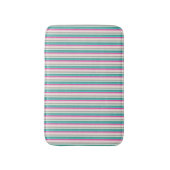 Roze en turquoise gestreept badmat (Voorkant Verticaal)