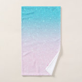Roze en Turquoise Glitter Ombre Bad Handdoek (Handdoek)