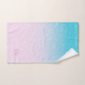 Roze en Turquoise Glitter Ombre Bad Handdoek (Handdoek)