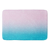 Roze en Turquoise Glitter Ombre Badmat (Voorkant)