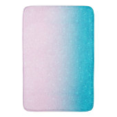 Roze en Turquoise Glitter Ombre Badmat (Voorkant Verticaal)