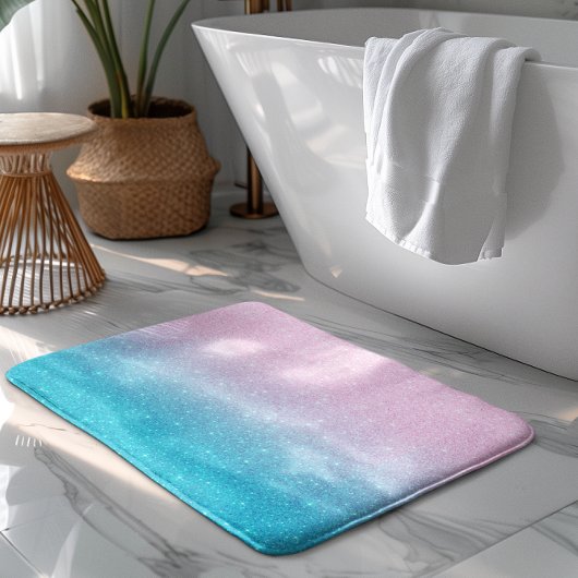 Roze en Turquoise Glitter Ombre Badmat