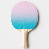Roze en Turquoise Glitter Ombre Tafeltennisbatje (Voorkant)