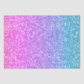 Roze en Turquoise gradiënt Glitter Afdrukken Tissuepapier (Voorkant)
